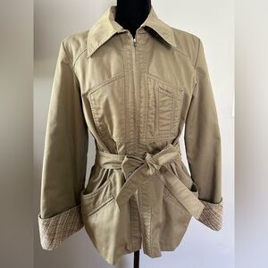 Vintage Women's Tan Jacket with Belt